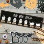 Personalized Ghost Family Sign For Halloween - Custom Names & Pets Rustic Farmhouse Wood Plaque