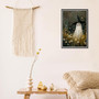 Ghost Halloween Canvas Decor - Cute Vintage Ghost With Witch Hat Poster, Spooky Wildflower Field Art For Gothic Dark Academia Wall