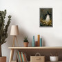 Ghost Halloween Canvas Decor - Cute Vintage Ghost With Witch Hat Poster, Spooky Wildflower Field Art For Gothic Dark Academia Wall