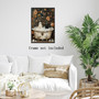 Spooky Ghost & Black Cat Canvas For Dark Academia Bathroom - Gothic Halloween Aesthetic
