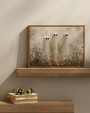 Spooky Ghost Halloween Canvas In Wildflower Meadow - Vintage Fall Wall Art For Living Room And Bedroom Decor