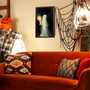 Vintage Ghost Halloween Canvas Wall Art - Wooden Framed Aesthetic DéCor For Bedroom