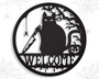 Witchy Gothic Welcome Metal Sign For Halloween Porch Or Front Door Decor - Indoor Outdoor Art