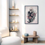 Gothic Skeleton And Black Cat Canvas - Dark Floral DéCor For Living Room