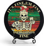 Gothic Skeleton Wood Sign For Halloween - Dark Humor Front Door Or Desk Decor