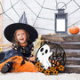 Halloween Ghost Flowers Wooden Sign Welcome Front Door Hanger For Home & Party Decor