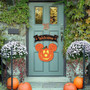Halloween Welcome Wooden Mouse Sign - Fun Pumpkin Design For Front Door And Home Decor