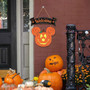 Halloween Welcome Wooden Mouse Sign - Fun Pumpkin Design For Front Door And Home Decor