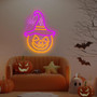 Halloween Pumpkin Neon Sign And Spider Lights For Halloween Party Decor