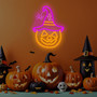 Halloween Pumpkin Neon Sign And Spider Lights For Halloween Party Decor