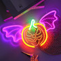 Halloween Pumpkin LED Neon Sign - Dimmable Wall Decor For Bedroom, Party, Or Bar