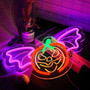 Halloween Pumpkin LED Neon Sign - Dimmable Wall Decor For Bedroom, Party, Or Bar
