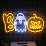 Halloween Pumpkin Neon Sign - Spooky Ghost LED Light For Bedroom And Bar Decor