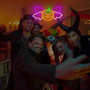Halloween Pumpkin Neon Sign With Bat Wings - Dimmable LED Light For Halloween Decorations - Perfect For Party Wall Decor