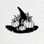 Personalized Halloween Pumpkin Witch Hat Metal Wall Art– Custom Name Decor For Spooky Season, Indoor & Outdoor