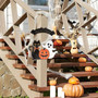 Halloween Welcome Wooden Ghost Door Wreath Sign For Indoor Outdoor DéCor - Pumpkin Black Cat Design