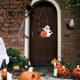 Halloween Welcome Wooden Ghost Door Wreath Sign For Indoor Outdoor DéCor - Pumpkin Black Cat Design