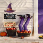 Spooky Witch Theme Wooden Halloween Welcome Sign For Indoor Outdoor Decor