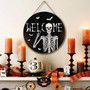 Rustic Halloween Skull Welcome Sign For Outdoor Doors - Seasonal Party DéCor