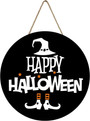 Happy Halloween Welcome Witch Legs Wooden Sign For Front Door