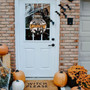 Personalized Halloween Welcome Wood Sign - Indoor Party Decorations With Ghosts And Garland For Home