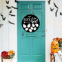 Halloween Welcome Wood Sign For Outdoor Door - Spooky Wreath Hanging Decor For Home Party
