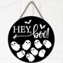 Halloween Welcome Wood Sign For Outdoor Door - Spooky Wreath Hanging Decor For Home Party