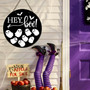 Halloween Welcome Wood Sign For Outdoor Door - Spooky Wreath Hanging Decor For Home Party