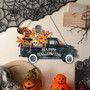 Vintage Rustic Halloween Welcome Door Sign With Horror Truck Pattern For Indoor Outdoor DéCor