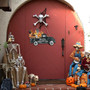 Vintage Rustic Halloween Welcome Door Sign With Horror Truck Pattern For Indoor Outdoor DéCor