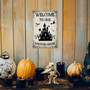 Welcome To Our Haunted House Vintage Metal Sign For Halloween - Witch And Ghost Decor For Home Or Cafe Kitchen