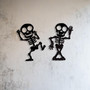 Gothic Metal Skeleton Halloween Sign - Outdoor Decor For Garden & Front Door