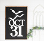 October 31 Halloween Canvas - Rustic Farmhouse Style Creepy DéCor With Spider Web Design For Entryway