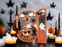 Spooky October 31 Halloween Wood Sign - Ghost, Spider, Bat Design For Table DéCor