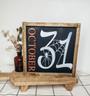 3D October 31 Halloween Wood Sign With Spooky Spider Design For Indoor DéCor
