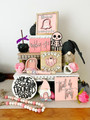 Handmade Wood Sign For October 31 Halloween - Pastel Spooky Pink Accent For Tiered Tray Decor