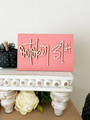 Handmade Wood Sign For October 31 Halloween - Pastel Spooky Pink Accent For Tiered Tray Decor