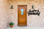 Halloween Metal Wall Sign For Outdoor Entrance - Scary Bats Design For a Spooky Halloween Atmosphere