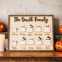 Rustic Ghost Family Wooden Sign For Halloween - Personalized Spooky Decor For Home Kitchen