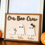 Rustic Ghost Family Wooden Sign For Halloween - Personalized Spooky Decor For Home Kitchen