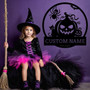 Custom Halloween Pumpkin Metal Sign With Spider Webs And Ghosts For Bedroom Or Front Porch DéCor