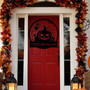 Custom Halloween Pumpkin Metal Sign With Spider Webs And Ghosts For Bedroom Or Front Porch DéCor