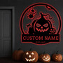 Custom Halloween Pumpkin Metal Sign With Spider Webs And Ghosts For Bedroom Or Front Porch DéCor