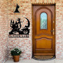 Custom Halloween Pumpkin Witch Metal Sign For Home DéCor With Black Cat & Spider Web Design - Perfect Halloween Decorations