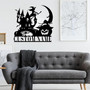 Custom Halloween Pumpkin Witch Metal Sign For Home DéCor With Black Cat & Spider Web Design - Perfect Halloween Decorations