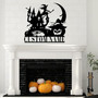 Custom Halloween Pumpkin Witch Metal Sign For Home DéCor With Black Cat & Spider Web Design - Perfect Halloween Decorations