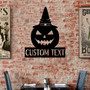 Custom Halloween Metal Name Sign For Outdoor Decor - Personalized Pumpkin Monogram For Spooky Season