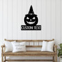 Custom Halloween Metal Name Sign For Outdoor Decor - Personalized Pumpkin Monogram For Spooky Season