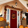 Personalized Spooky Cat Pumpkin Wood Sign For Halloween Front Door Welcome Decoration