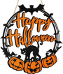 Personalized Spooky Cat Pumpkin Wood Sign For Halloween Front Door Welcome Decoration
